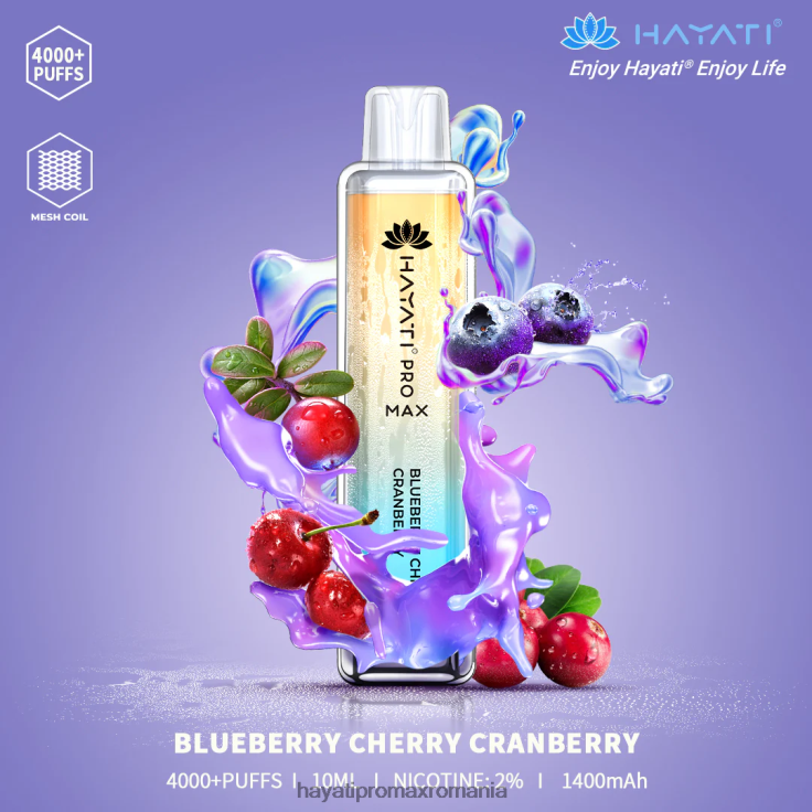 Hayati Pro Max de unică folosință afine cireș merișor RNR0R97 - Hayati Pro Max Romania