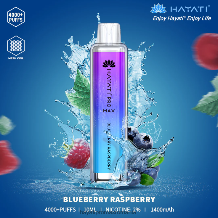 Hayati Pro Max de unică folosință afine zmeura RNR0R99 - Hayati Vape Romania
