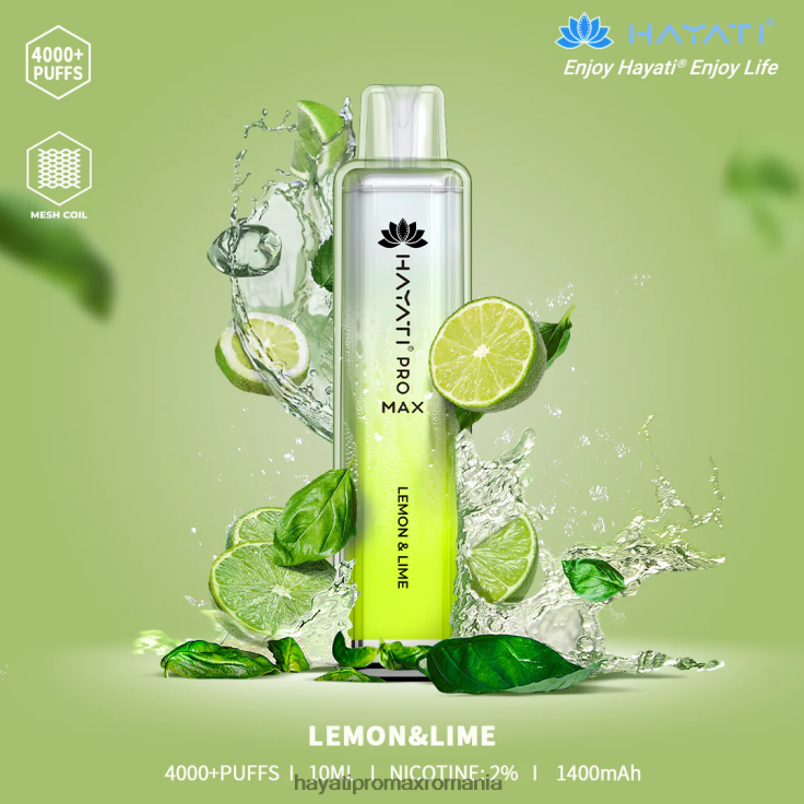 Hayati Pro Max de unică folosință lamaie limeta RNR0R109 - Hayati Vape Romania