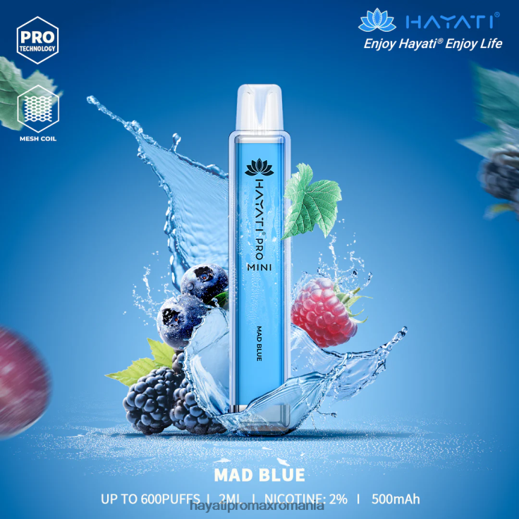 Hayati Pro Mini de unică folosință albastru nebun RNR0R15 - Hayati Store Romania