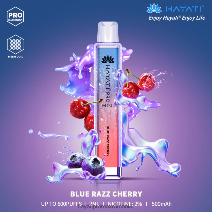 Hayati Pro Mini de unică folosință cireș albastru razz RNR0R3 - Hayati Vape Company