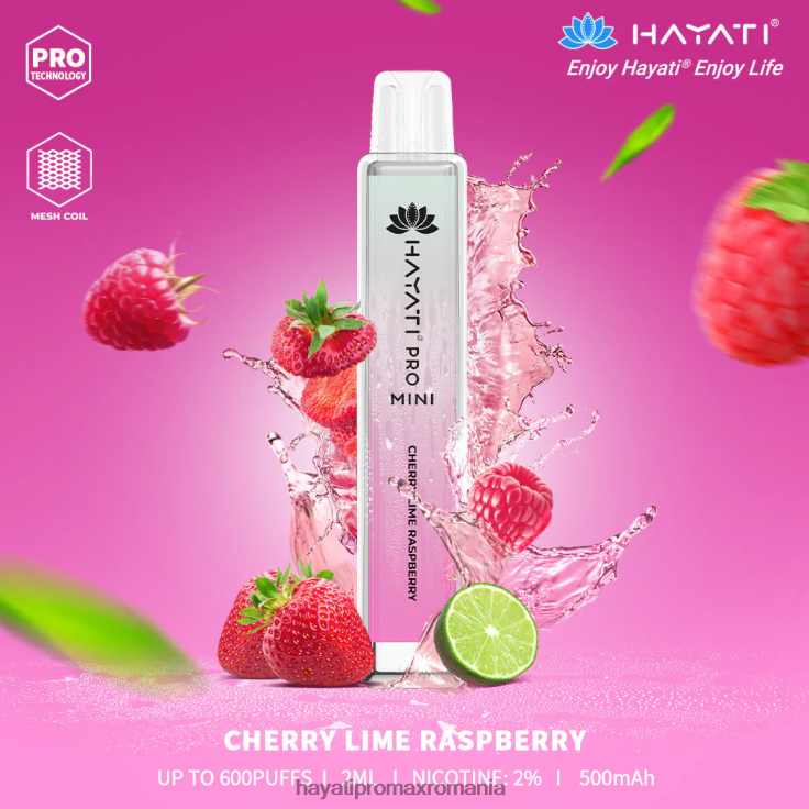 Hayati Pro Mini de unică folosință cireș lime zmeură RNR0R26 - Hayati Vape Price