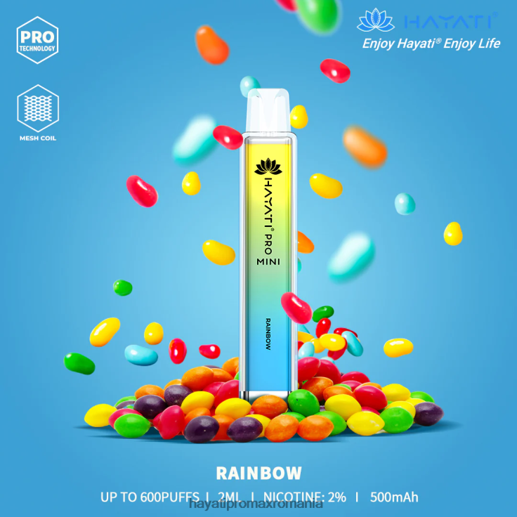 Hayati Pro Mini de unică folosință curcubeu RNR0R19 - Hayati Vape Romania