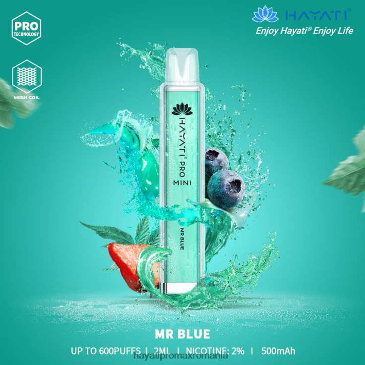 Hayati Pro Mini de unică folosință domnule albastru RNR0R16 - Hayati Vape Price
