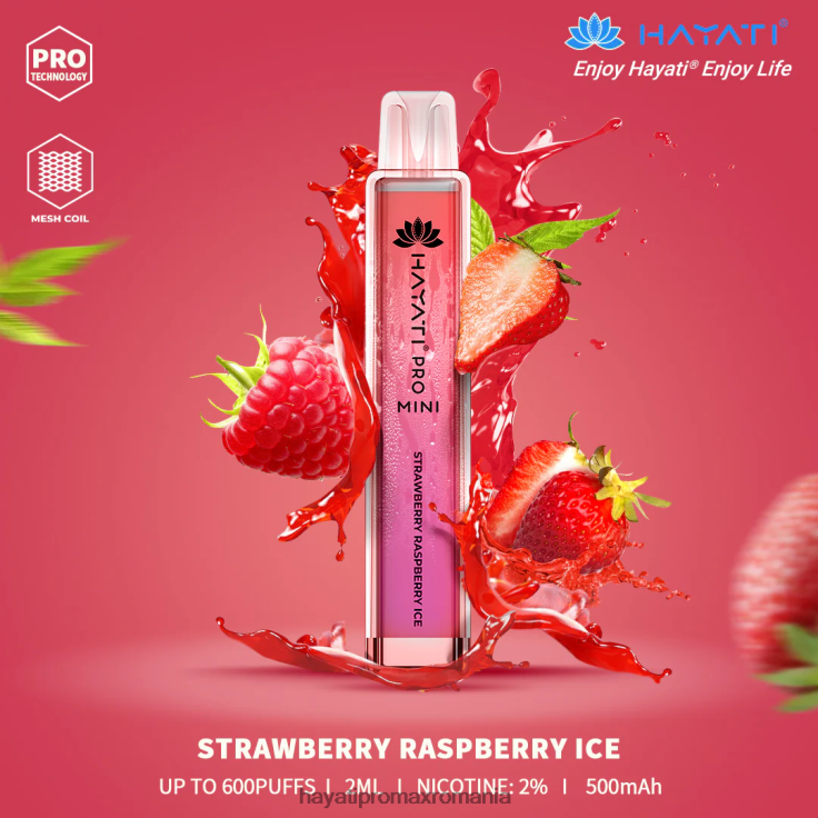 Hayati Pro Mini de unică folosință gheață de căpșuni și zmeură RNR0R22 - Hayati Flavour Vapes