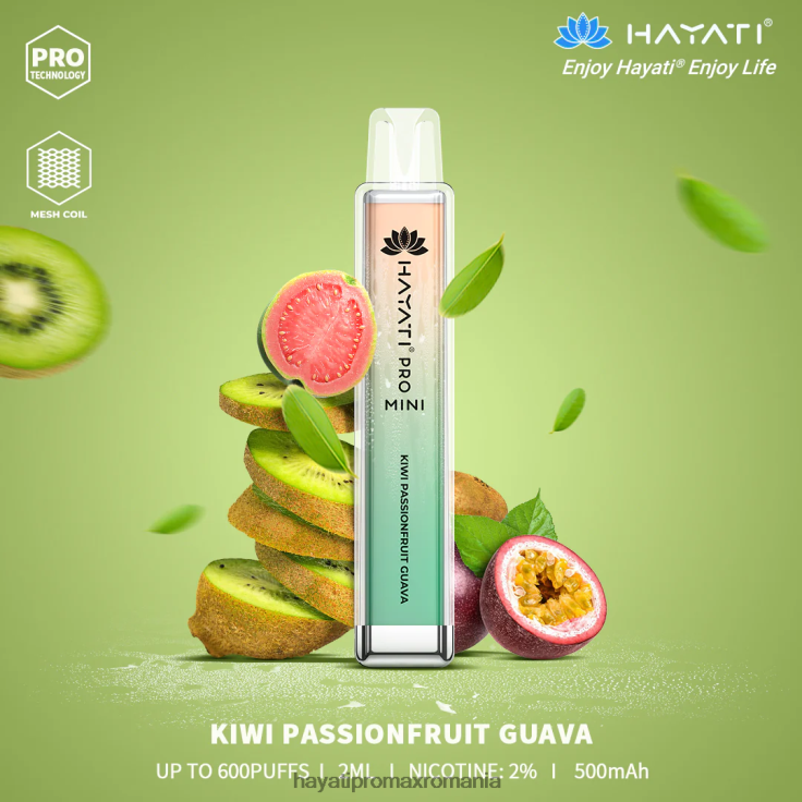 Hayati Pro Mini de unică folosință kiwi fructul pasiunii cuava RNR0R13 - Hayati Vape Company