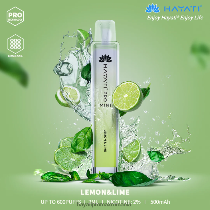 Hayati Pro Mini de unică folosință lamaie limeta RNR0R14 - Hayati Vapes Wholesale