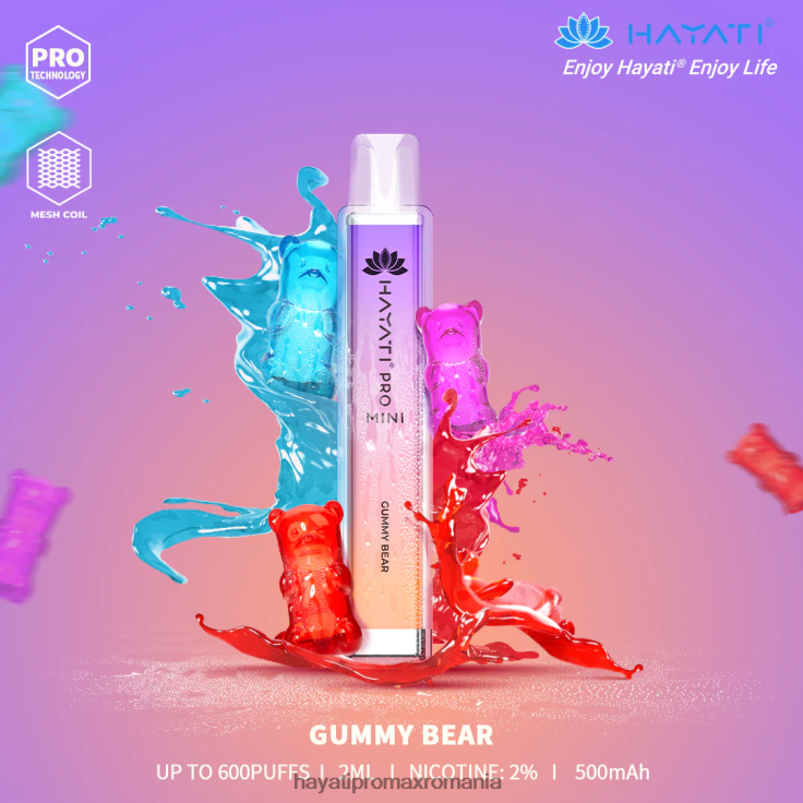 Hayati Pro Mini de unică folosință ursulet de guma RNR0R10 - Hayati Vape Flavours