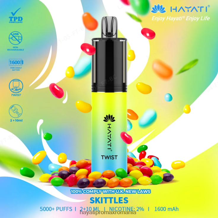 Hayati Twist de unică folosință chile RNR0R80 - Hayati Vape Flavours