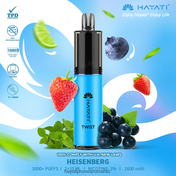 Hayati Twist de unică folosință heisenberg RNR0R71 - Hayati Flavour List