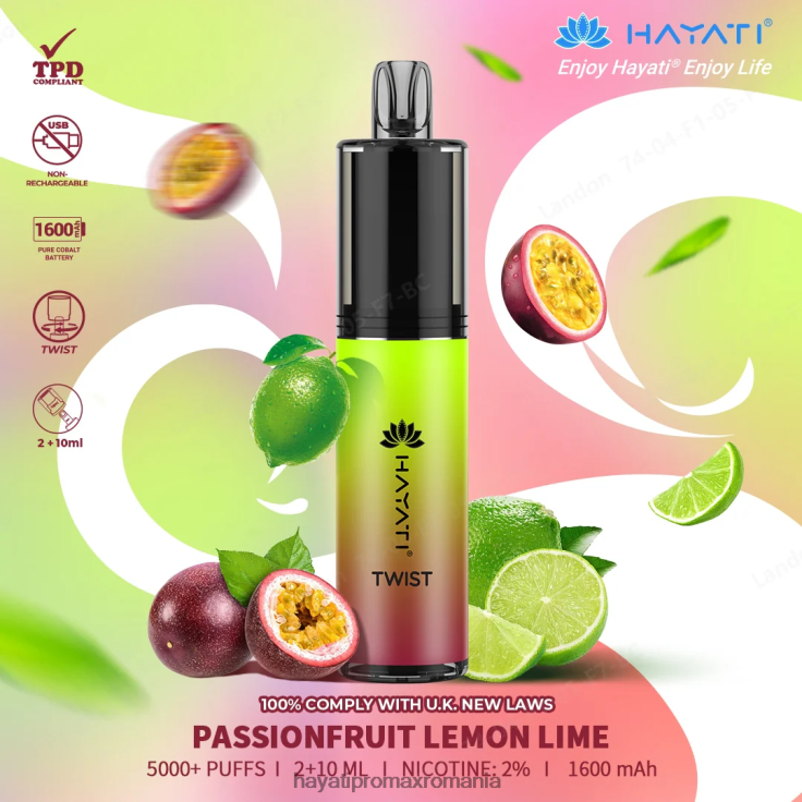 Hayati Twist de unică folosință lămâie lămâie fructul pasiunii RNR0R78 - Hayati Bucharest
