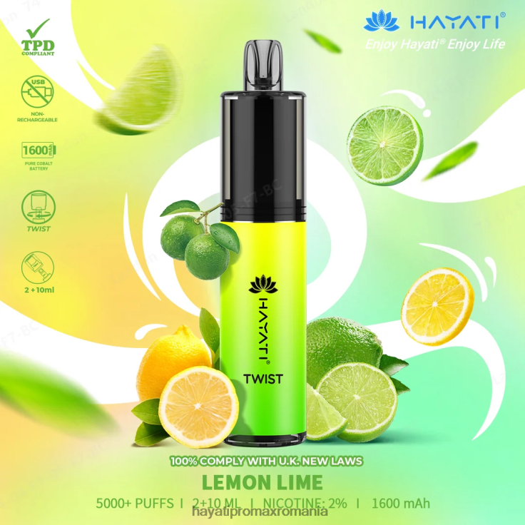 Hayati Twist de unică folosință lamaie limeta RNR0R75 - Hayati Store Romania