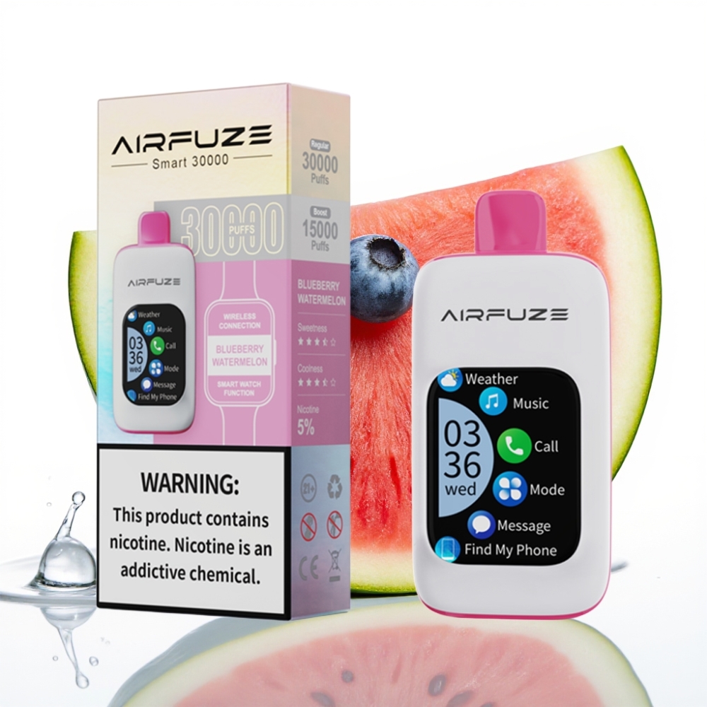 AirFuze Smart 30000 Puffs Disposable Pod Afișaj Tactil 2.01\" și Port Type-C Aroma Afine Pepene