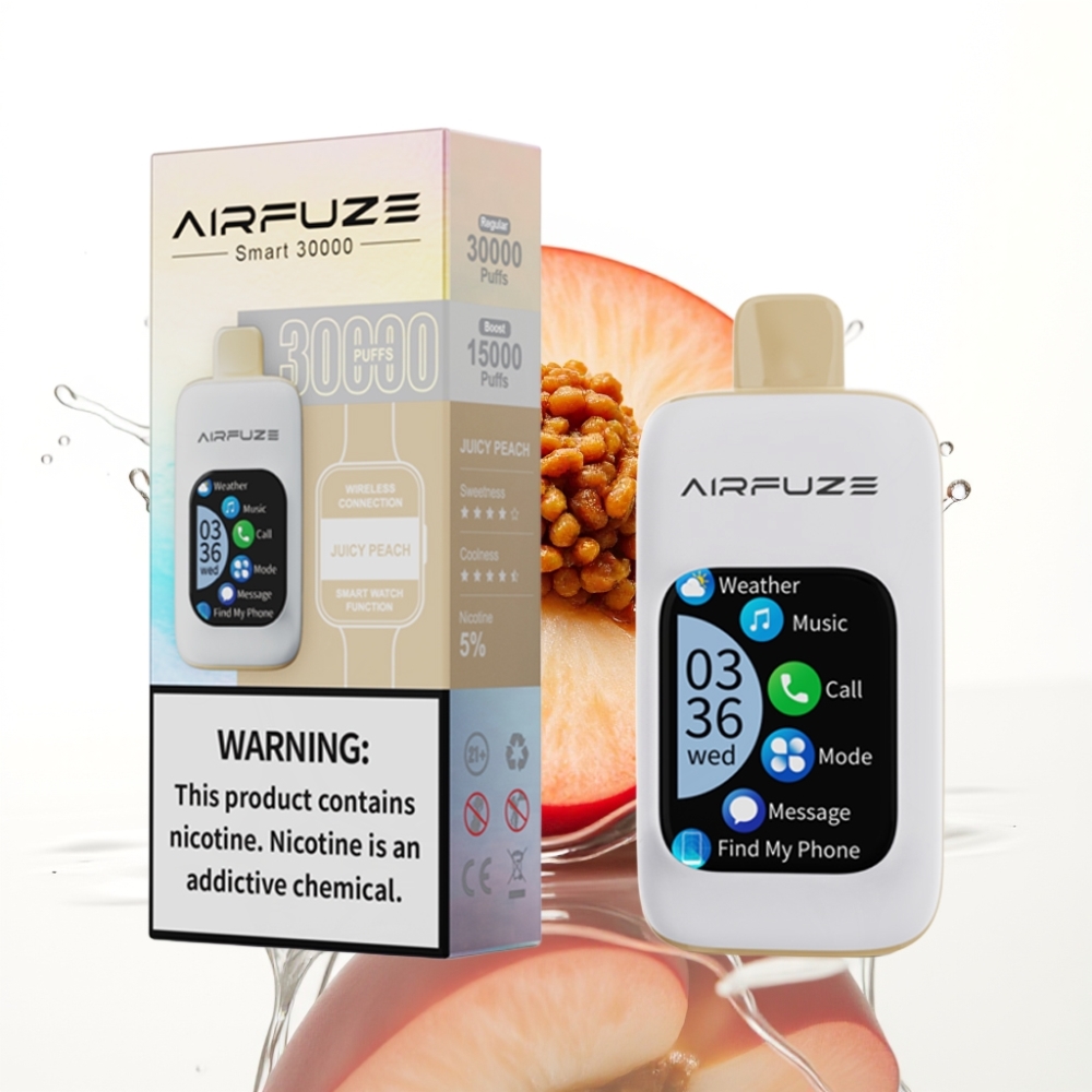 AirFuze Smart 30000 Pufuri Dispozabil Afișaj Tactil 2.01\" și Port Type-C Aroma Piersică Zemoasă