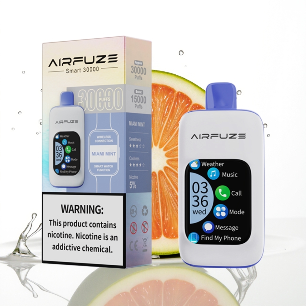 AirFuze Smart 30000 Pufuri Dispozabil cu 5% Nicotina și Ecran Tactil Miami Mentă