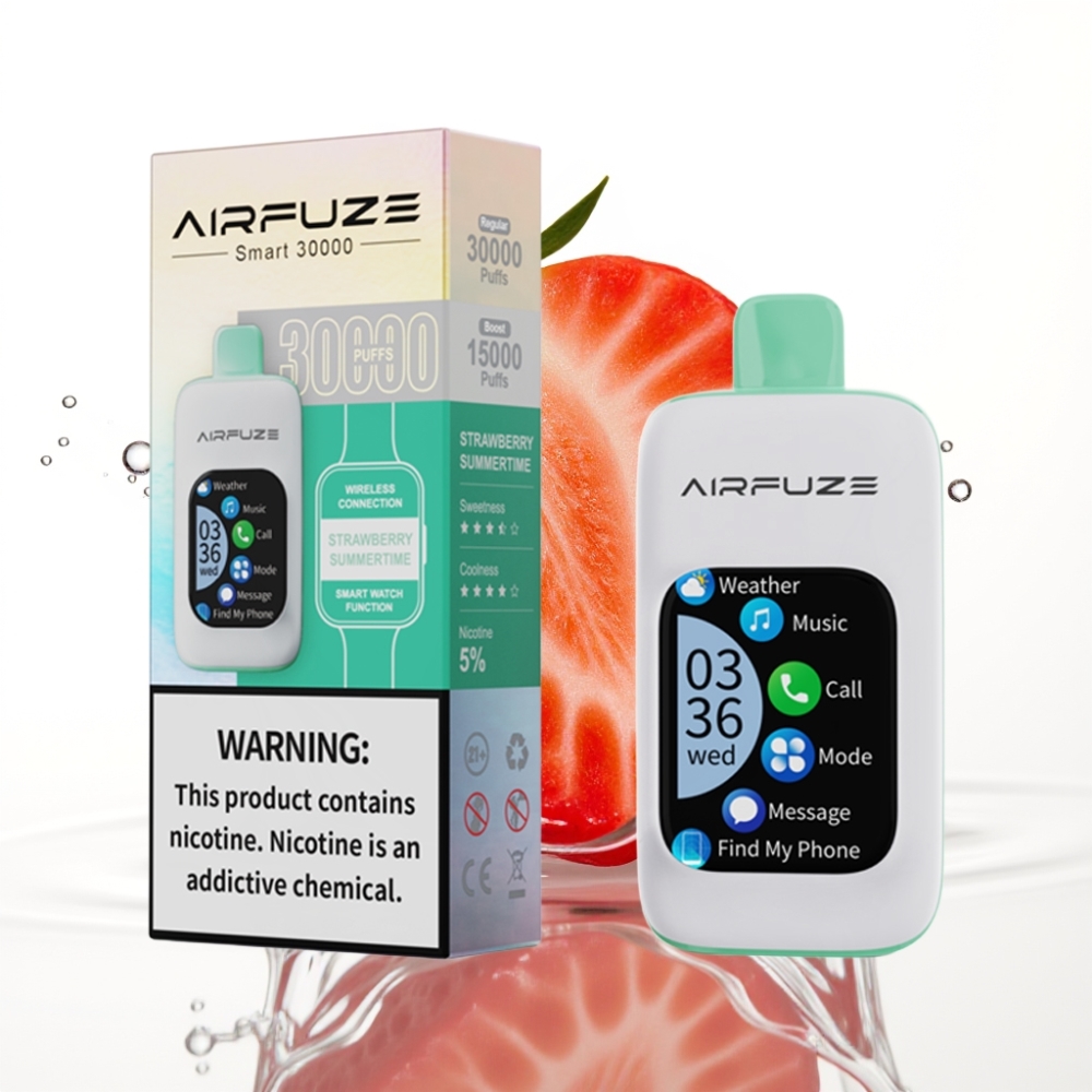 AirFuze Smart 30000 Pufuri Dispozabil cu Afișaj Tactil și Aroma Căpșuni de Vară