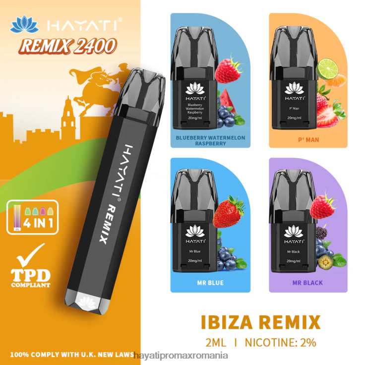 Hayati Remix sistem de păstăi preumplute 2400 puf ibiza remix RNR0R55 - Hayati Store Romania