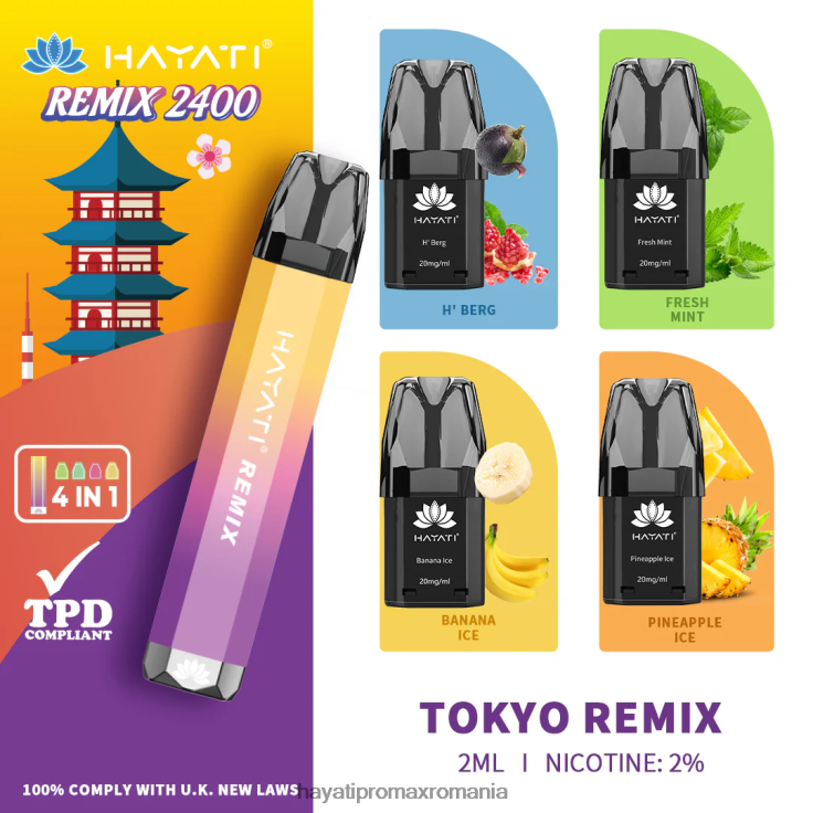 Hayati Remix sistem de păstăi preumplute 2400 puf remix de Tokyo RNR0R58 - Hayati Bucharest