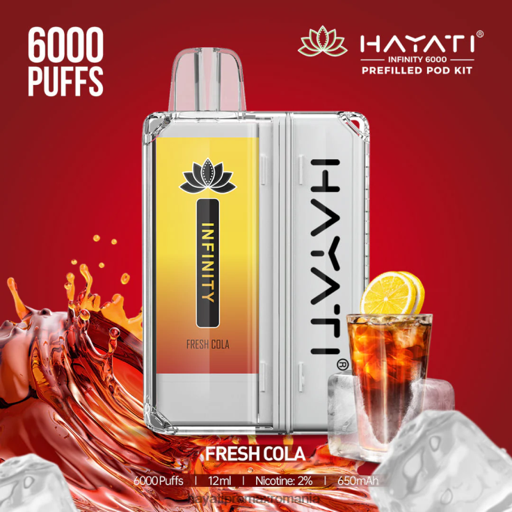 Hayati Infinity 6000 de truse de pod cola proaspata RNR0R149 - Hayati Vape Romania