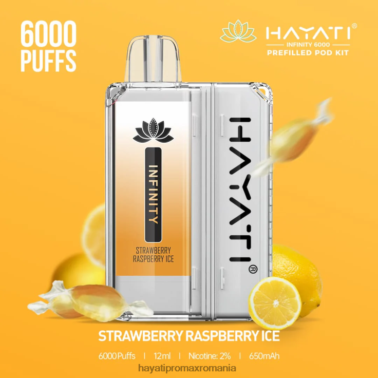 Hayati Infinity 6000 de truse de pod gheață de căpșuni și zmeură RNR0R161 - Hayati Flavour List