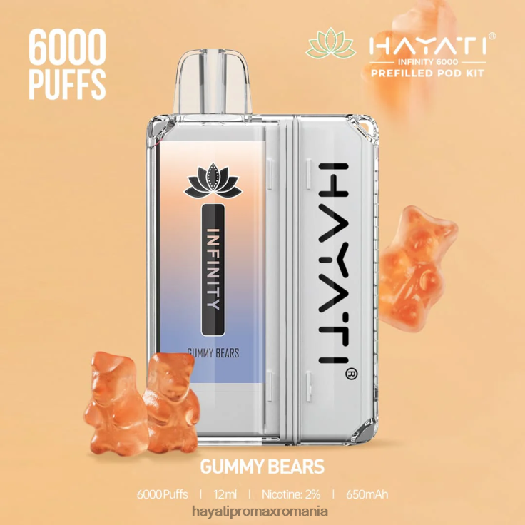 Hayati Infinity 6000 de truse de pod jeleuri RNR0R151 - Hayati Flavour List