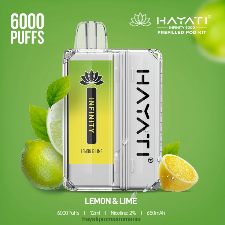 Hayati Infinity 6000 de truse de pod lamaie limeta RNR0R153 - Hayati Vape Company
