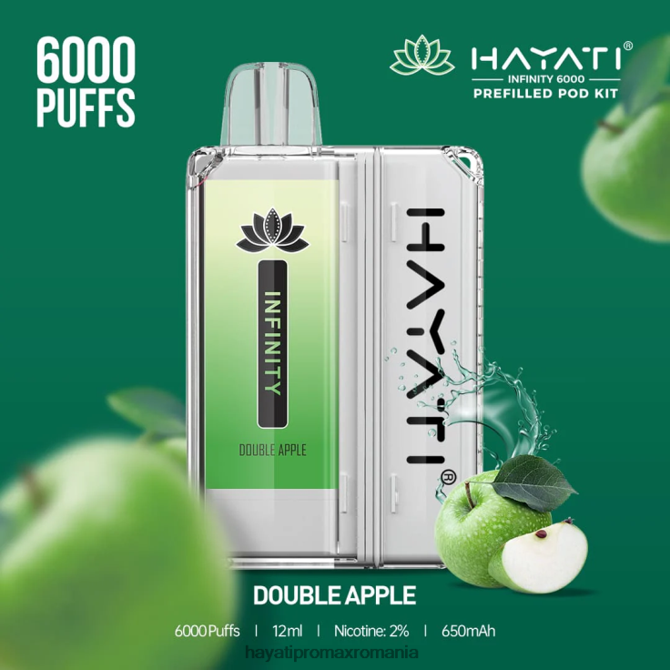 Hayati Infinity 6000 de truse de pod măr dublu RNR0R146 - Hayati Vape Price