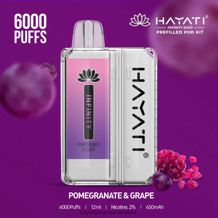 Hayati Infinity 6000 de truse de pod rodie și struguri RNR0R156 - Hayati Vape Price