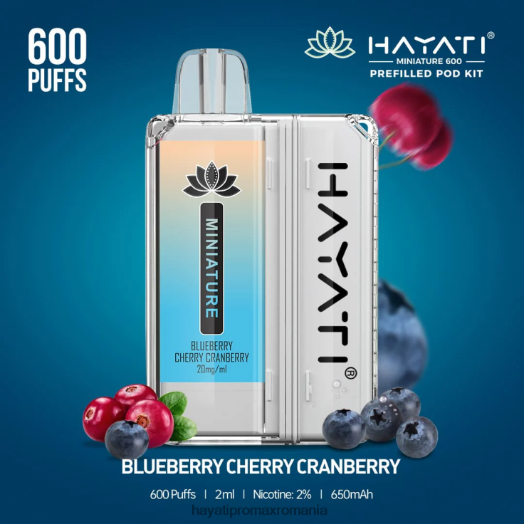 Hayati Miniature 600 de truse de pod afine cireș merișor RNR0R31 - Hayati Flavour List