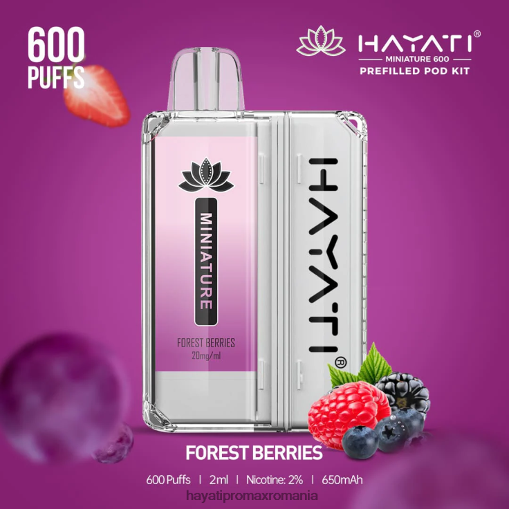 Hayati Miniature 600 de truse de pod boabe de pădure RNR0R34 - Hayati Vapes Wholesale