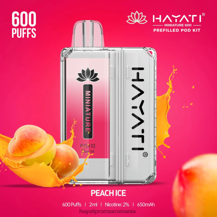 Hayati Miniature 600 de truse de pod gheata de piersici RNR0R41 - Hayati Flavour List
