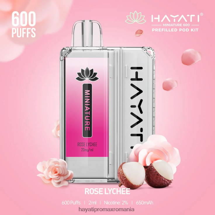 Hayati Miniature 600 de truse de pod trandafir lychee RNR0R44 - Hayati Vapes Wholesale